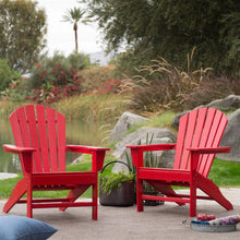 Load image into Gallery viewer, Outdoor Patio Seating Garden Adirondack Chair in Red Heavy Duty Resin