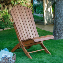 Load image into Gallery viewer, Outdoor Patio Armless Hardwood Adirondack Chair with Brown Wood Stain