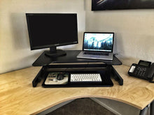 Load image into Gallery viewer, Ergonomic Adjustable Height Standing Desk Monitor Stand 32" Wide Desk Converter in Black