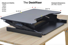 Load image into Gallery viewer, Ergonomic Adjustable Height Standing Desk Monitor Stand 32" Wide Desk Converter in Black