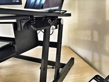 Load image into Gallery viewer, Ergonomic Adjustable Height Standing Desk Monitor Stand 32" Wide Desk Converter in Black
