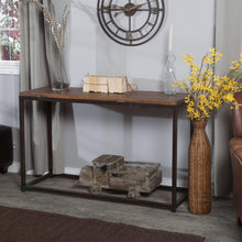 Load image into Gallery viewer, Solid Wood Top Sofa - Console Table with Metal Frame