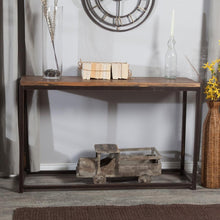 Load image into Gallery viewer, Solid Wood Top Sofa - Console Table with Metal Frame