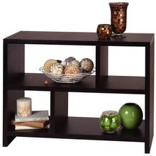 Load image into Gallery viewer, Modern 2-Shelf Bookcase Console Table in Espresso Black Wood Finish