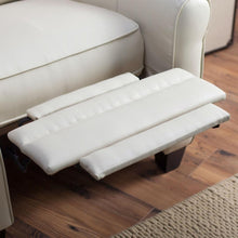 Load image into Gallery viewer, Soft Cream Bonded Leather Upholstered Club Chair Recliner with Espresso Legs