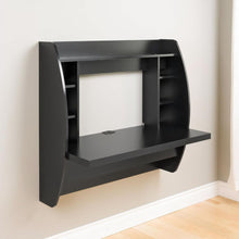 Load image into Gallery viewer, Modern Space Saving Wall Mounted Floating Laptop Desk in Black