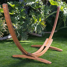 Load image into Gallery viewer, Blue 2-Person Quilted Hammock with Durable Wood Frame Stand