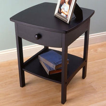 Load image into Gallery viewer, Black 1-Drawer Bedroom Nightstand Contemporary End Table