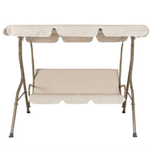 Load image into Gallery viewer, Outdoor Porch Swing Patio Deck Glider with Canopy in Beige