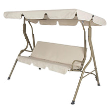 Load image into Gallery viewer, Outdoor Porch Swing Patio Deck Glider with Canopy in Beige