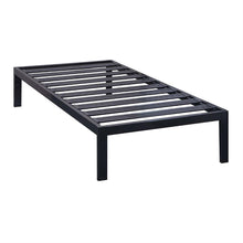 Load image into Gallery viewer, Twin XL Heavy Duty Wide Slat Steel Platform Bed Frame in Black Metal Finish
