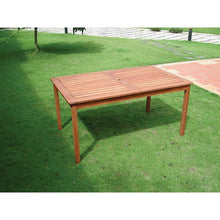 Load image into Gallery viewer, Rectangle 59 x 31.5-inch Solid Wood Patio Dining Table with Center Umbrella Hole