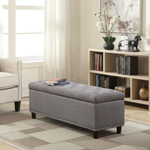 Load image into Gallery viewer, Grey Linen 48-inch Bedroom Storage Ottoman Bench Footrest