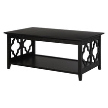 Load image into Gallery viewer, Black Quatrefoil Coffee Table with Solid Birch Wood Frame