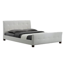Load image into Gallery viewer, Full Modern White Faux Leather Platform Bed with Padded Headboard and Footboard