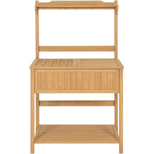Load image into Gallery viewer, Outdoor Garden Potting Bench Work Table in Natural Fir Wood Finish