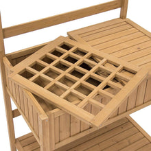 Load image into Gallery viewer, Outdoor Garden Potting Bench Work Table in Natural Fir Wood Finish