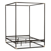 Load image into Gallery viewer, Queen size Industrial Style Black Metal Canopy Bed Frame