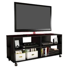 Load image into Gallery viewer, Black TV Stand Storage Cart in Black Finish - Holds TV up to 48-inch