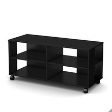 Load image into Gallery viewer, Black TV Stand Storage Cart in Black Finish - Holds TV up to 48-inch
