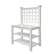Load image into Gallery viewer, White Vinyl Outdoor Garden Classic Potting Bench with Shelves