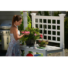 Load image into Gallery viewer, White Vinyl Outdoor Garden Classic Potting Bench with Shelves