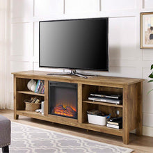 Load image into Gallery viewer, Barnwood 70-inch TV Stand Electric Fireplace Space Heater