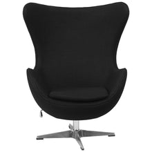 Load image into Gallery viewer, Modern Black Wool Fabric Upholstered Egg Shaped Arm Chair