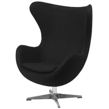 Load image into Gallery viewer, Modern Black Wool Fabric Upholstered Egg Shaped Arm Chair