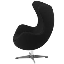 Load image into Gallery viewer, Modern Black Wool Fabric Upholstered Egg Shaped Arm Chair