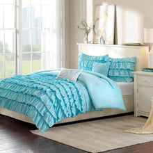 Load image into Gallery viewer, Light Blue Full-Queen 5-Piece Comforter Set w- 2 Shams &amp; 2 Pillows