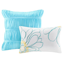 Load image into Gallery viewer, Light Blue Full-Queen 5-Piece Comforter Set w- 2 Shams &amp; 2 Pillows