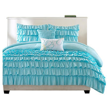 Load image into Gallery viewer, Light Blue Full-Queen 5-Piece Comforter Set w- 2 Shams &amp; 2 Pillows