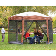 Load image into Gallery viewer, Instant 12ft x 10Ft Hexagon Screened Canopy Gazebo with Removable Insect Screen