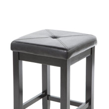 Load image into Gallery viewer, Set of 2 - Black 24-inch Backless Barstools with Faux Leather Seat