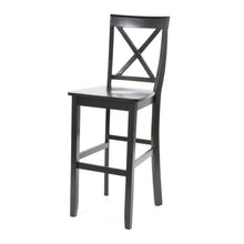 Load image into Gallery viewer, Set of 2 - X-Back Solid Wood 30-inch Barstools in Black Finish