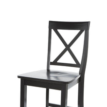 Load image into Gallery viewer, Set of 2 - X-Back Solid Wood 30-inch Barstools in Black Finish
