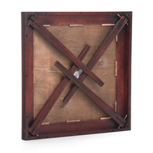 Load image into Gallery viewer, Square 32-inch Premium Wood Folding Table with Black Faux Leather Inset
