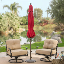 Load image into Gallery viewer, Outdoor 9-Ft Tilt Patio Umbrella with Antique Bronze Pole and Red Canopy