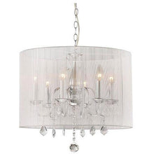 Load image into Gallery viewer, Chrome and Cream 6-light Crystal Chandelier