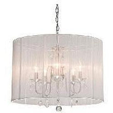 Load image into Gallery viewer, Chrome and Cream 6-light Crystal Chandelier