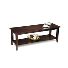 Load image into Gallery viewer, Espresso Wood Grain Coffee Table with Bottom Shelf