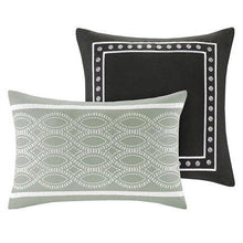Load image into Gallery viewer, California King size 5-Piece Black White Damask Comforter Set