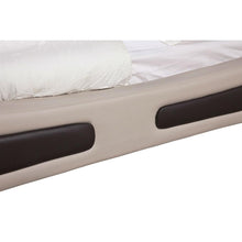 Load image into Gallery viewer, California King size Light Brown Tan Faux Leather Upholstered Bed with Headboard