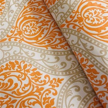 Load image into Gallery viewer, California King size 5-Piece Comforter Set in Orange Damask Print
