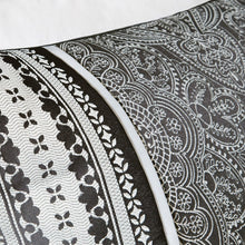 Load image into Gallery viewer, California King size 7-Piece Comforter Set in Black White Luxury Damask