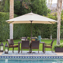 Load image into Gallery viewer, Rectangle 8-Ft x 11-Ft Patio Umbrella with Bronze Finish Pole and Beige Shade