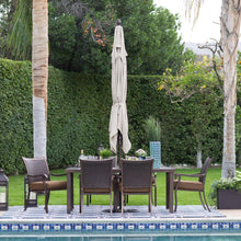 Load image into Gallery viewer, Rectangle 8-Ft x 11-Ft Patio Umbrella with Bronze Finish Pole and Beige Shade
