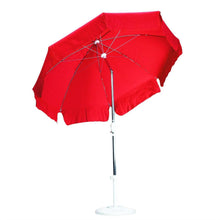 Load image into Gallery viewer, Red 7.5-Ft Patio Umbrella with Push Button Tilt and Pole in Anodized Aluminum Finish