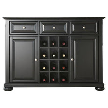Load image into Gallery viewer, Black Dining Room Buffet Sideboard Cabinet with Wine Storage